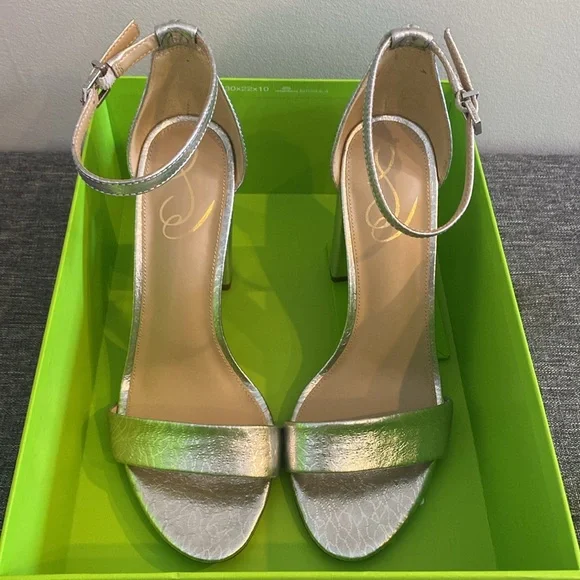 Sam Edelman Yaro Block Heels in Silver Size 8.5 - Picture 2 of 8